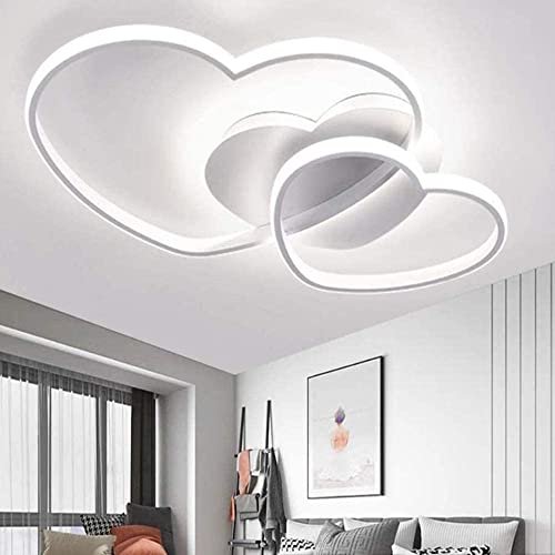 LED Deckenleuchte Modern Liebe Herz Design Deckenlampe Warme Romantische Dimmbar Mit Fernbedienung Kronleuchter Acryl Schirm Deckenlicht Wohnzimmerlampe Esszimmer Schlafzimmer Küchen Flur Lampen,Weiß von GHY