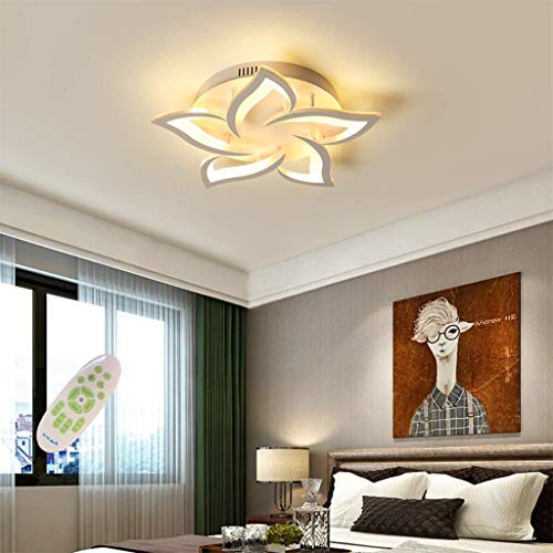 Moderne LED-Deckenleuchte Metall Acryl Kronleuchter Fernsteuerungsdimmable Flush Mount Deckenlampe Für Wohnzimmer Küche Hängelampe Kinder Schlafzimmer Painted Hängende Beleuchtung Weiß,5 heads,22.8" von GHY