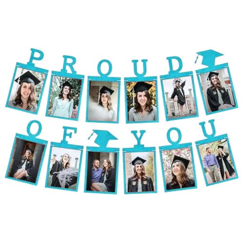 Foto-Banner zum Schulabschluss, Proud of You, Proud of You, Abschlussbanner 2024, personalisierbar, Bildbanner für College-Abschlussfeier, Partyzubehör (blau) von GHYJPAJK