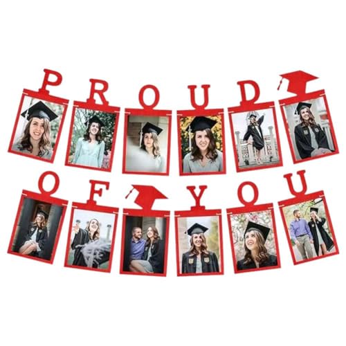 Foto-Banner zum Schulabschluss, Proud of You, Proud of You, Abschlussbanner 2024, personalisierbar, Bildbanner für College-Abschlussfeier, Partyzubehör (rot) von GHYJPAJK