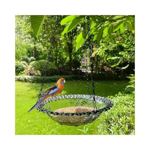 GHYJPAJK Vogeltränke zum Aufhängen, Vogeltränke, Vogeltränke für den Außenbereich, hängende Schüssel, Vogelwasserspender für Garten, Terrasse, Hinterhof, Dekoration, Geschenk für Vogelliebhaber (grau) von GHYJPAJK