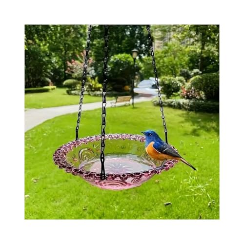 GHYJPAJK Vogeltränke zum Aufhängen, Vogeltränke, Vogeltränke für draußen, hängende Schüssel, Vogelwasserspender für Garten, Terrasse, Hinterhof, Dekoration, Geschenk für Vogelliebhaber (lila) von GHYJPAJK