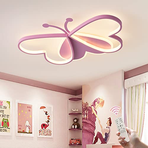 GHiycotdl Deckenpendelleuchte, Moderne Dimmbar Schmetterling Leuchte Deckenlampe kinderzimmer lampe decke für Wohnzimmer Schlafzimmer Flur und Kinderzimmer (50cm Dimmbar) von GHiycotdl