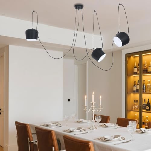 GHiycotdl Kreative Cafe Bar Restaurant Show Case Aim Pendelleuchte Nodic Moderne Lampe (Black, 3 head) von GHiycotdl