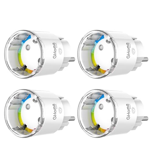 GHome Smart Socket, Smallest ESP8285 WLAN Socket, Tasmota Flashing Support, Power Consumption Measurement, App Remote Control, Compatible with Alexa, Google Home, 10A, Pack of 4 GHome Smart Socket, Smallest ESP8285 WLAN Socket, Tasmota Flashing Support, Power Consumption Measurement, App Remote Control, Compatible with Alexa, Google Home, 10A, Pack of 4 von GHome Smart