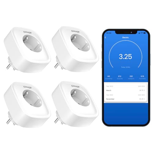 GHome Smart Steckdose mit Strommessung, 16A Wlan Steckdose kompatibel mit Alexa/Google Home, App Fernbedienung, Sprachsteuerung, Zeitplan und Timer, NUR auf 2.4 GHz WiFi GHome Smart Steckdose mit Strommessung, 16A Wlan Steckdose kompatibel mit Alexa/Google Home, App Fernbedienung, Sprachsteuerung, Zeitplan und Timer, NUR auf 2.4 GHz WiFi von GHome Smart