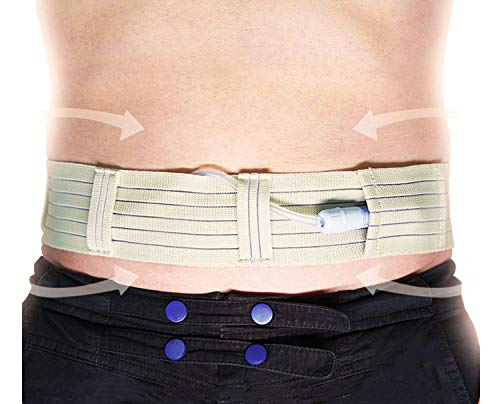 GHzzY Fixationsgürtel für Bauchkatheter - G-Tube-Halter für Mann und Frau - Peritonealdialysekatheter-Drainage-Taillenband (2er-Pack),L von GHzzY