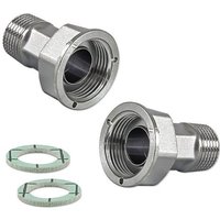 1 Satz Wasserzählerverschraubung 1/2'' AG x 3/4'' IG Überwurf flachdichtend - Messing verchromt 1 Satz Wasserzählerverschraubung 1/2'' AG x 3/4'' IG Überwurf flachdichtend - Messing verchromt von GIACOMINI