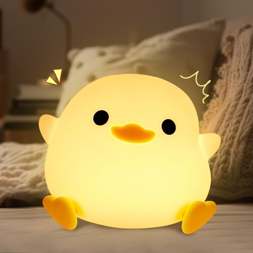 Dodo Duck, LED Ente Nachtlicht Kinder, Kawaii Niedliche Silikon Enten Lampe Baby Nachttischlampe, Dimmbar Wiederaufladbare Touch Steuerung Duck Lamp mit 20 Minuten Timer, Geschenke für Jungen, Mädchen von GIACOMO