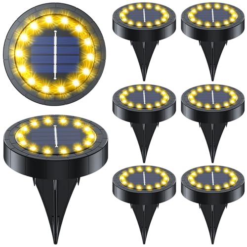 GIACOMO Solar Bodenleuchte 14 LED, Solar Gartenleuchten für Außen IP65 Wasserdicht, Solarleuchte für Garten Solar Außenleuchte außen, für Garten, Rasen, Gehweg, Patio, Auffahrt von GIACOMO