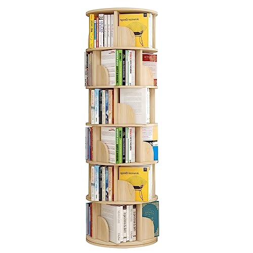 GIADO Bücherregale 360° drehbares Bücherregal, großes Fassungsvermögen, stehendes Bücherregal, einfaches Bücherregal für Zuhause, offener Bücherregal-Organizer Platzsparend von GIADO