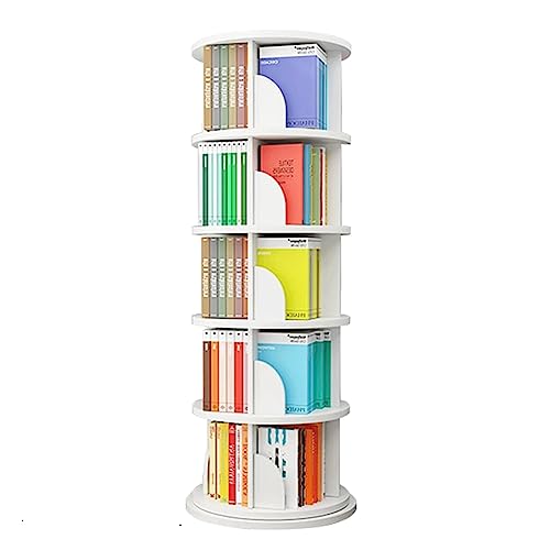 GIADO Bücherregale 360° drehbares Bücherregal, stehendes Bücherregal aus Holz, großes Fassungsvermögen, Bücherregal für Zuhause, platzsparender Bücherregal-Organizer Platzsparend von GIADO