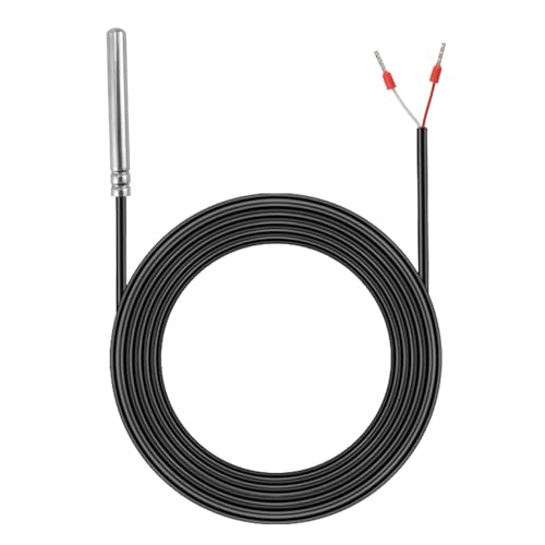 PT1000 Temperatursensor mit PVC 3Meter Wasserdicht Temperaturfühler Edelstahl Waterproof Probe Kompatibel mit Raspberry Pi inklusive E-Book (1StK 3 Meter) von GIAK