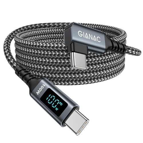 GIANAC 100W USB C auf USB C Kabel Long 3M, Schnellladekabel USB C mit LED Display, PD 20V/5A USB C Kabel mit E-Mark Chip für iPhone 15, Macbook Pro, MacBook Air, iPad Pro, Samsung Galaxy, Huawei GIANAC 100W USB C auf USB C Kabel Long 3M, Schnellladekabel USB C mit LED Display, PD 20V/5A USB C Kabel mit E-Mark Chip für iPhone 15, Macbook Pro, MacBook Air, iPad Pro, Samsung Galaxy, Huawei von GIANAC