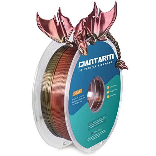 GIANTARM Silk PLA Filament 1.75mm, 3D Drucker Filament PLA 1kg Spule, Silk Bronze Rainbow von GIANTARM