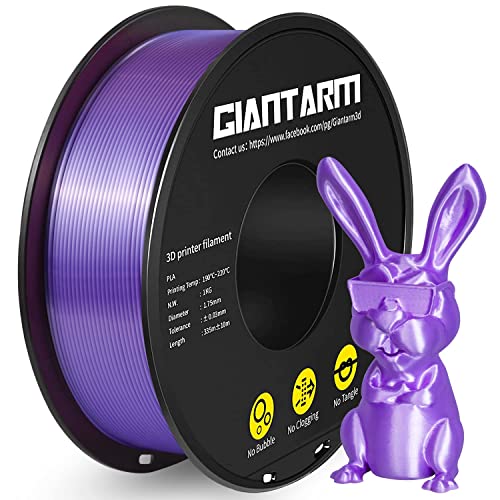 GIANTARM Silk PLA Filament 1.75mm, 3D Drucker Filament PLA 1kg Spule, Silk Lila von GIANTARM