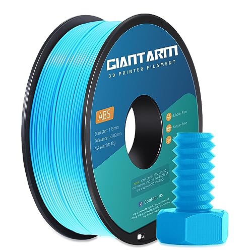 GIANTARM ABS+ Filament 1.75 mm blue, 3D Drucker Filament 1 kg, 1 Spule, Durchmessertoleranz +/- 0.02 mm,ABS wasser blau von GIANTARM