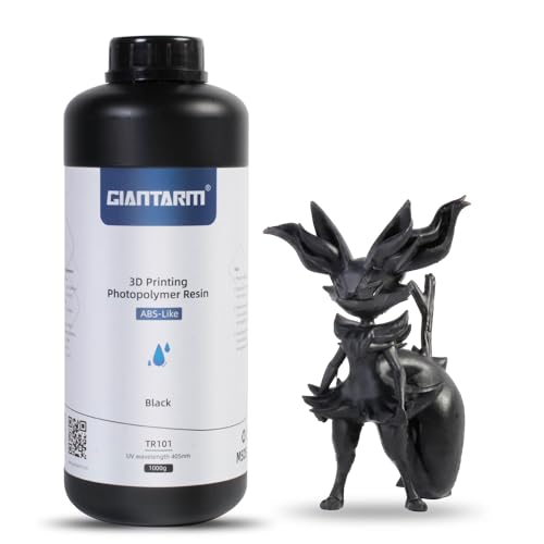 GIANTARM ABS-Like Resin 1KG,3D Drucker Resin,Hochpräzises 405nm UV-härtendes Standard-Photopolymer-Schnellharz für den LCD/DLP 3D-Druck,Schwarz 1KG von GIANTARM