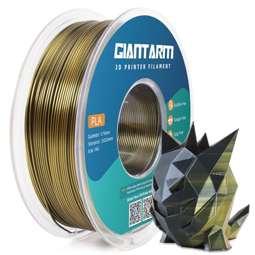 GIANTARM Dual Silk PLA Filament 1.75 mm, 3D Printer PLA Silk Filament 1 kg/Spool, Silk Colour + Black von GIANTARM