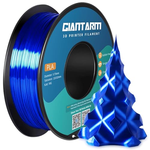GIANTARM Silk PLA Filament 1.75mm, 3D Drucker Filament PLA 1kg Spule, Silk Royal Blue von GIANTARM