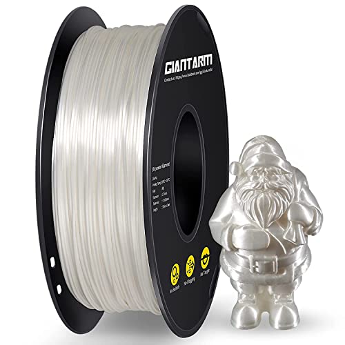 GIANTARM Silk PLA Filament 1.75mm, 3D Drucker Filament PLA 1kg Spule, Silk Weiß von GIANTARM