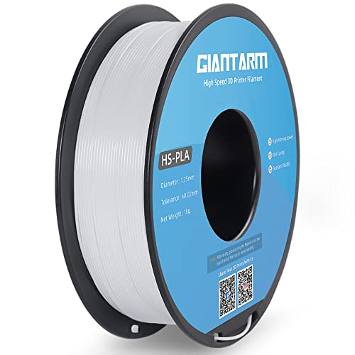 GIANTARM HS-PLA Filament 1,75 mm, PLA-Filament für Hochgeschwindigkeits-3D-Druck, schnelle Aushärtung, bessere Liquidität, 1 kg Weiß von GIANTARM