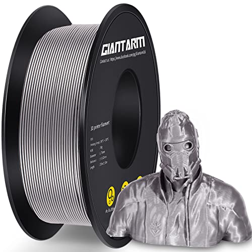 GIANTARM PLA Filament 1.75mm,3D Drucker Filament PLA 1kg,MaBgenauigkeit +/- 0,02mm,3D-Druckmaterialien,PLA Silber von GIANTARM