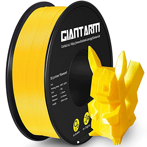 GIANTARM PLA Filament 1.75mm,3D Drucker Filament PLA 1kg,MaBgenauigkeit +/- 0,02mm,3D-Druckmaterialien,PLA Gelb von GIANTARM