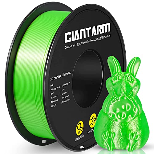 GIANTARM Silk PLA-Filament, 1,75 mm, Maßgenauigkeit +/- 0,02 mm, 3D-Drucker-PLA-Filament, 1-kg-Spule, Seiden-PLA-Grün GIANTARM Silk PLA-Filament, 1,75 mm, Maßgenauigkeit +/- 0,02 mm, 3D-Drucker-PLA-Filament, 1-kg-Spule, Seiden-PLA-Grün von GIANTARM