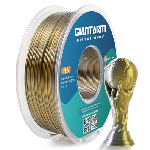 GIANTARM Silk PLA Filament 1.75mm(±0.02mm) für 3D Drucker, 1kg, 1 Rolle vakuumverpackt, PLA silk-like zweifarbig, Grün+Rosa … von GIANTARM