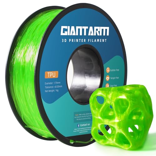 GIANTARM TPU Filament 1,75 mm für 3D-Drucker 1kg, Transparent Grün GIANTARM TPU Filament 1,75 mm für 3D-Drucker 1kg, Transparent Grün von GIANTARM