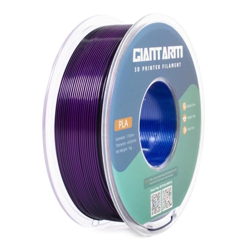 GIANTARM Silk PLA Filament 1.75mm(±0.02mm) für 3D Drucker, 1kg, 1 Rolle vakuumverpackt,PLA Silk-like tricolor, Gold+Grün+Fuchsia… von GIANTARM