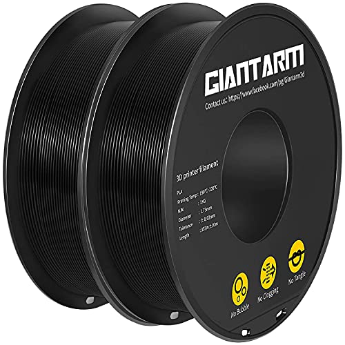 PLA Filament 1.75mm, GIANTARM 3D Drucker Filament PLA 2kg Spool (schwarz) von GIANTARM