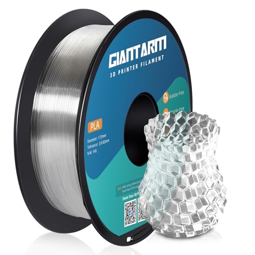PLA Filament 1.75mm,GIANTARM 3D Drucker Filament PLA Transparent 1kg Spool von GIANTARM