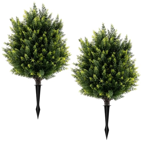 GIANTEX 2 Stück Kunstpflanzen, 61 cm künstliche Pflanze mit Erdspieß, künstlicher Zedern-Formschnittbaum mit UV-beständigen Blättern, gefälschte Zypressen Pflanzen, Dekopflanzen Innen- & Außenbereich GIANTEX 2 Stück Kunstpflanzen, 61 cm künstliche Pflanze mit Erdspieß, künstlicher Zedern-Formschnittbaum mit UV-beständigen Blättern, gefälschte Zypressen Pflanzen, Dekopflanzen Innen- & Außenbereich von GIANTEX