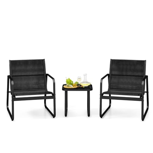 GIANTEX 3 TLG. Gartenmöbel Set, Balkonmöbel Kleiner Balkon, Lounge Möbel Outdoor, Balkon Möbel für 2 Personen, Gartenlounge 2 Stühle & Tisch, Garten Sitzgruppe Gartengarnitur aus Textilene wetterfest GIANTEX 3 TLG. Gartenmöbel Set, Balkonmöbel Kleiner Balkon, Lounge Möbel Outdoor, Balkon Möbel für 2 Personen, Gartenlounge 2 Stühle & Tisch, Garten Sitzgruppe Gartengarnitur aus Textilene wetterfest von GIANTEX