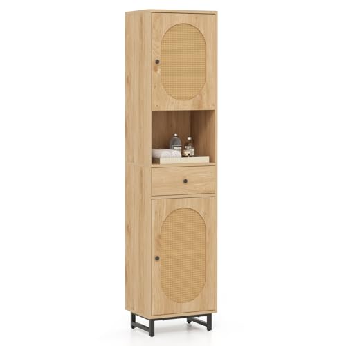 GIANTEX Badezimmerschrank schmal, Badschrank mit Schublade, offenem Fach & 2 Türen, 40 x 30 x 170 cm Hochschrank Badezimmer, Wohnzimmer & Küche, Natur GIANTEX Badezimmerschrank schmal, Badschrank mit Schublade, offenem Fach & 2 Türen, 40 x 30 x 170 cm Hochschrank Badezimmer, Wohnzimmer & Küche, Natur von GIANTEX
