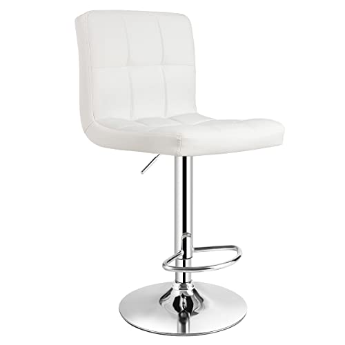 GIANTEX Barhocker höhenverstellbar 65-85 cm, Barstuhl 360° drehbar mit Fußstütze, Tresenhocker Bistrohocker bis 150kg Belastbar, Küchenhocker Sitzhocker aus PU & Metall, Drehstuhl für Bar Café Küche von GIANTEX
