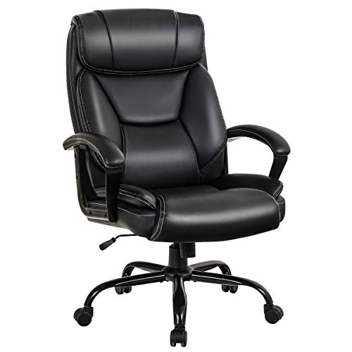 GIANTEX Bürostuhl Chefsessel Chefstuhl Kunstleder Drehstuhl höhenverstellbar Schreibtischstuhl ergonomisch mit Einstellbarer Rückenlehne Computerstuhl Gaming Stuhl PC Stuhl Arbeitsstuhl Schwarz von GIANTEX