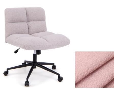 GIANTEX Bürostuhl mit Rollen, Schreibtischstuhl höhenverstellbar mit Wippfunktion, Schminktisch Stuhl Lammfellimitat mit weicher Polsterung, Computerstuhl Drehstuhl Ergonomisch mit großem Sitz (Pink) von GIANTEX