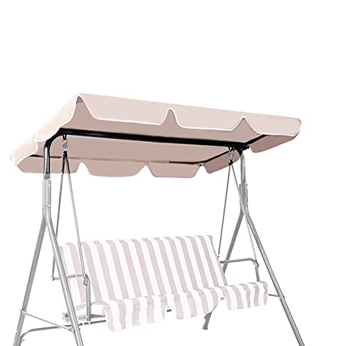 GIANTEX Ersatzdach für Hollywoodschaukel, Sonnendach Gartenschaukel Universal 2 Sitzer / 3 Sitzer, Schaukel Dachbezug Ersatzbezug wasserdicht, Sonnendach Schaukel Dach (beige, 194 x 107 cm) von GIANTEX