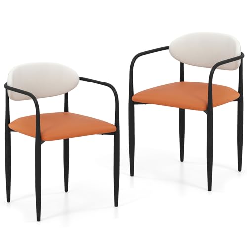 GIANTEX Esszimmerstühle 2er Set, Küchenstühle mit gepolstertem Sitz & Rückenlehne, Essstühle Metallrahmen mit rutschfesten Fußpolstern, Sitzhöhe 49 cm, Polsterstühle Stühle Esszimmer, Esstisch Stühle GIANTEX Esszimmerstühle 2er Set, Küchenstühle mit gepolstertem Sitz & Rückenlehne, Essstühle Metallrahmen mit rutschfesten Fußpolstern, Sitzhöhe 49 cm, Polsterstühle Stühle Esszimmer, Esstisch Stühle von GIANTEX