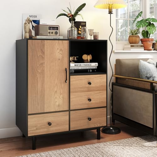 GIANTEX Kommode mit 4 Schubladen, Sideboard Küche mit Tischplatte & offenem Fach, Küchenschrank Kommode Schrank, Aufbewahrungsschrank Küchenkommode Holz, Buffetschrank Buffet Anrichte 80x45,5x97,5 cm GIANTEX Kommode mit 4 Schubladen, Sideboard Küche mit Tischplatte & offenem Fach, Küchenschrank Kommode Schrank, Aufbewahrungsschrank Küchenkommode Holz, Buffetschrank Buffet Anrichte 80x45,5x97,5 cm von GIANTEX