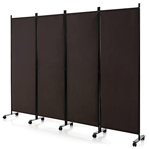 GIANTEX Paravent Raumteiler innen auf Rollen Trennwand Sichtschutz 4 teilig 225x173 cm Raumtrenner klappbar Spanische Wand freistehend mit Breiten Füßen Stellwand aus Stoff Privatschutz GIANTEX Paravent Raumteiler innen auf Rollen Trennwand Sichtschutz 4 teilig 225x173 cm Raumtrenner klappbar Spanische Wand freistehend mit Breiten Füßen Stellwand aus Stoff Privatschutz von GIANTEX