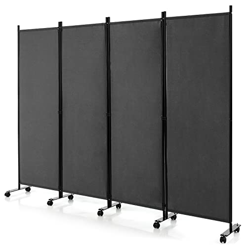 GIANTEX Paravent Raumteiler innen auf Rollen Trennwand Sichtschutz 4 teilig 225x173 cm Raumtrenner klappbar Spanische Wand freistehend mit Breiten Füßen Stellwand aus Stoff Privatschutz GIANTEX Paravent Raumteiler innen auf Rollen Trennwand Sichtschutz 4 teilig 225x173 cm Raumtrenner klappbar Spanische Wand freistehend mit Breiten Füßen Stellwand aus Stoff Privatschutz von GIANTEX