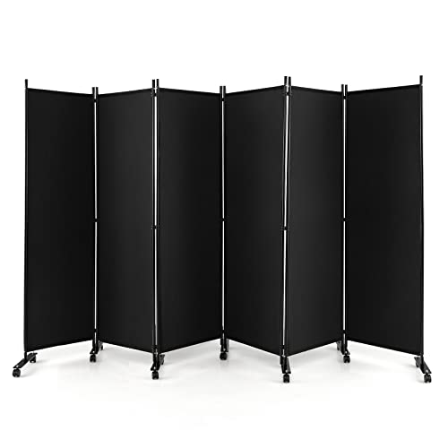 GIANTEX Paravent Raumteiler innen auf Rollen Trennwand Sichtschutz 6 teilig 334,5x172 cm Raumtrenner klappbar Spanische Wand freistehend mit Breiten Füßen Stellwand aus Stoff Privatschutz GIANTEX Paravent Raumteiler innen auf Rollen Trennwand Sichtschutz 6 teilig 334,5x172 cm Raumtrenner klappbar Spanische Wand freistehend mit Breiten Füßen Stellwand aus Stoff Privatschutz von GIANTEX
