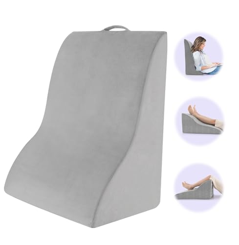 GIANTEX Rückenkissen Lesekissen Sofa, Keilkissen Bett Multifunktions-Keilkissen, Venenkissen zum Beine hochlagern, Beinhochlagerungskissen mit abnehmbarem Bezug, Stützkissen für Beine Grau GIANTEX Rückenkissen Lesekissen Sofa, Keilkissen Bett Multifunktions-Keilkissen, Venenkissen zum Beine hochlagern, Beinhochlagerungskissen mit abnehmbarem Bezug, Stützkissen für Beine Grau von GIANTEX