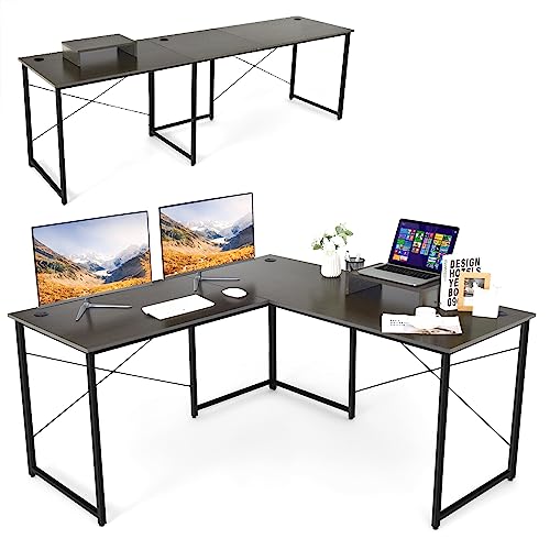 GIANTEX Schreibtisch Eckschreibtisch L-Form Computertisch umkehrbar PC-Tisch mit Monitorständer 2 Kombinationen Computerschreibtisch Winkelschreibtisch Bürotisch Ecktisch Gaming-Tisch (Dunkel Braun) GIANTEX Schreibtisch Eckschreibtisch L-Form Computertisch umkehrbar PC-Tisch mit Monitorständer 2 Kombinationen Computerschreibtisch Winkelschreibtisch Bürotisch Ecktisch Gaming-Tisch (Dunkel Braun) von GIANTEX