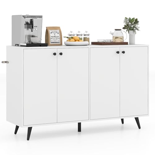 GIANTEX Sideboard Anrichte Kommode, Küchenschrank mit 4 Türen & 5-Fach verstellbare Ablagen, Küchenkommode Anrichteschrank aus Holz, Aufbewahrungsschrank Beistellschrank freistehend 127,5 x 38 x 80 cm GIANTEX Sideboard Anrichte Kommode, Küchenschrank mit 4 Türen & 5-Fach verstellbare Ablagen, Küchenkommode Anrichteschrank aus Holz, Aufbewahrungsschrank Beistellschrank freistehend 127,5 x 38 x 80 cm von GIANTEX