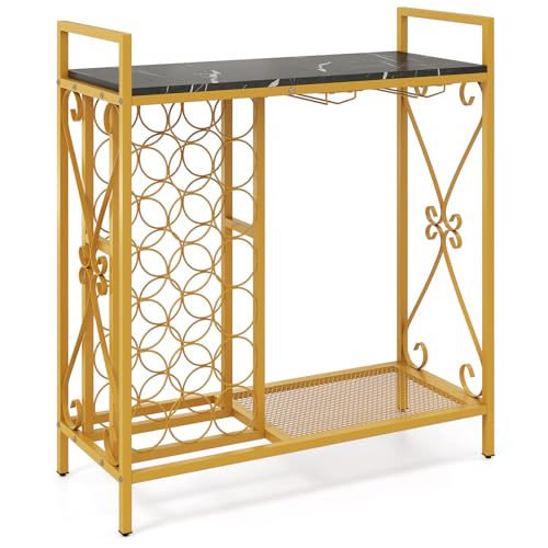GIANTEX Weinregal Industrial, Flaschenregal für 21 Flaschen, Weinschrank Weinständer mit Glashalter & Gitterablage, Flaschenständer aus Metall & Holz, Kaffeebartisch Spirituosenständer 93x38x102 cm GIANTEX Weinregal Industrial, Flaschenregal für 21 Flaschen, Weinschrank Weinständer mit Glashalter & Gitterablage, Flaschenständer aus Metall & Holz, Kaffeebartisch Spirituosenständer 93x38x102 cm von GIANTEX